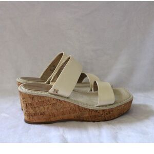 Sam Edelman Womens Ronie Wedge Sandals Ivory sz 8